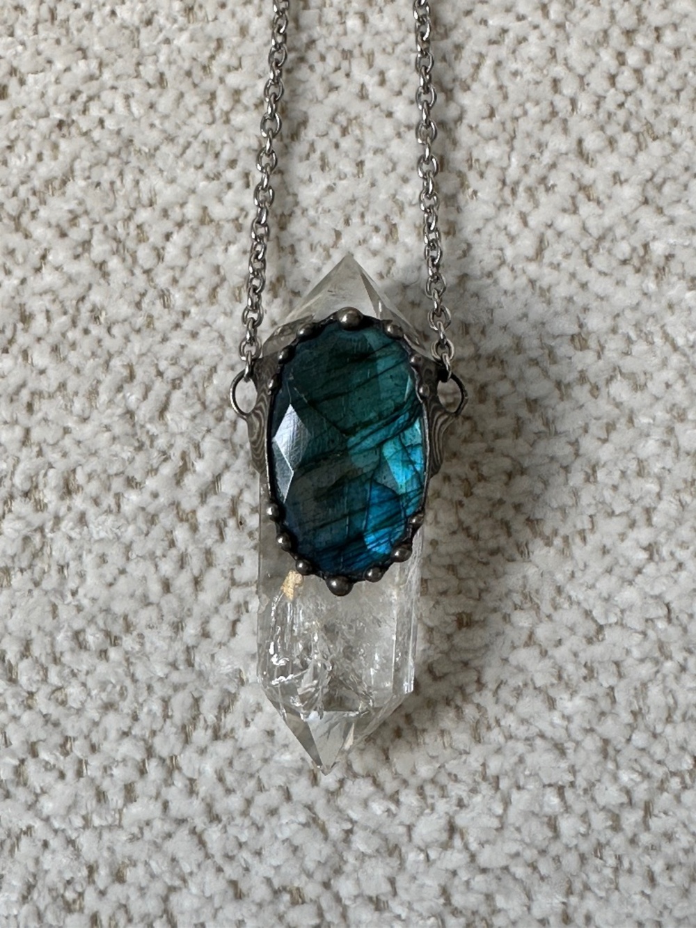 Artisan Crystal pendant with labradorite